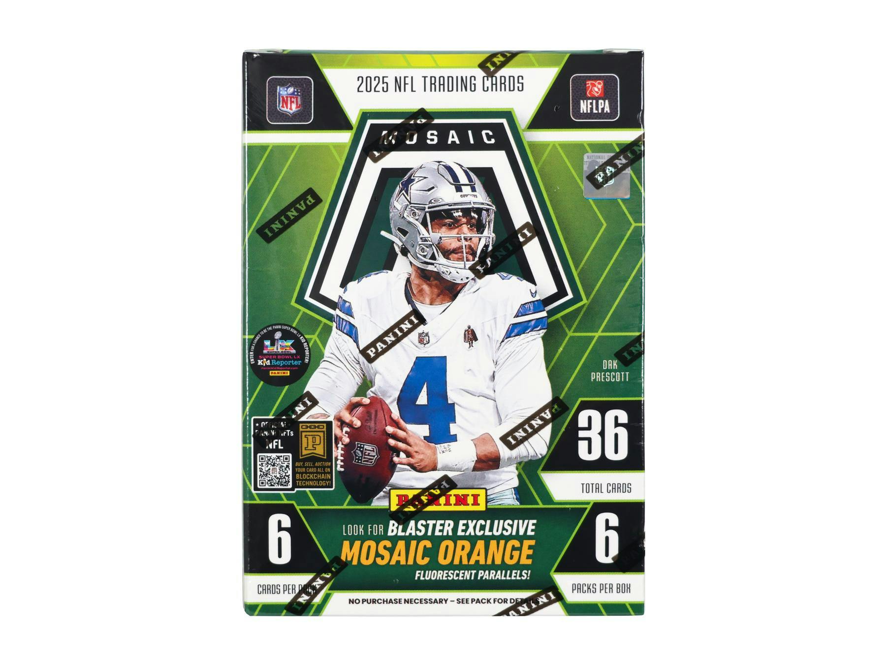 2025 Panini Mosaic Football 6-Pack Blaster Box (Orange Fluorescent) Retail - NFL Blaster