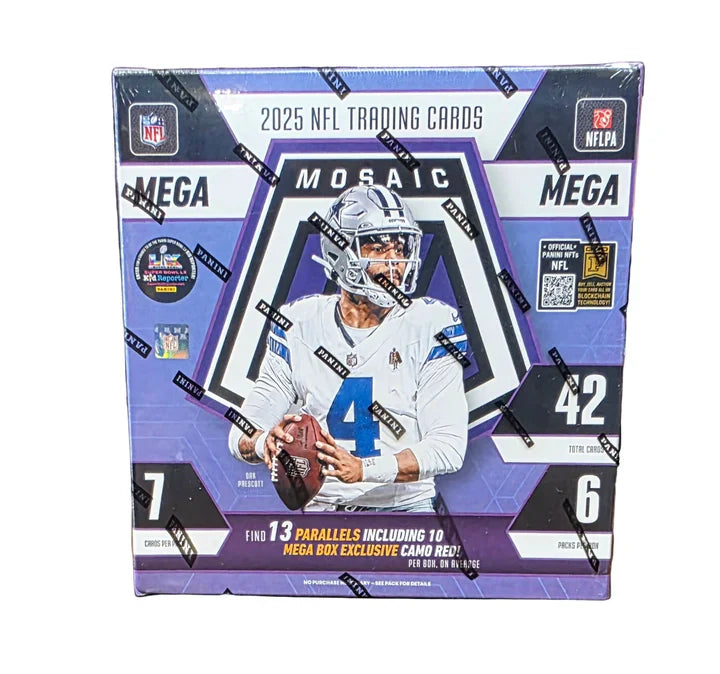 2025 Panini Mosaic Football Hobby Mega Box (Camo Red) - NFL Hobby