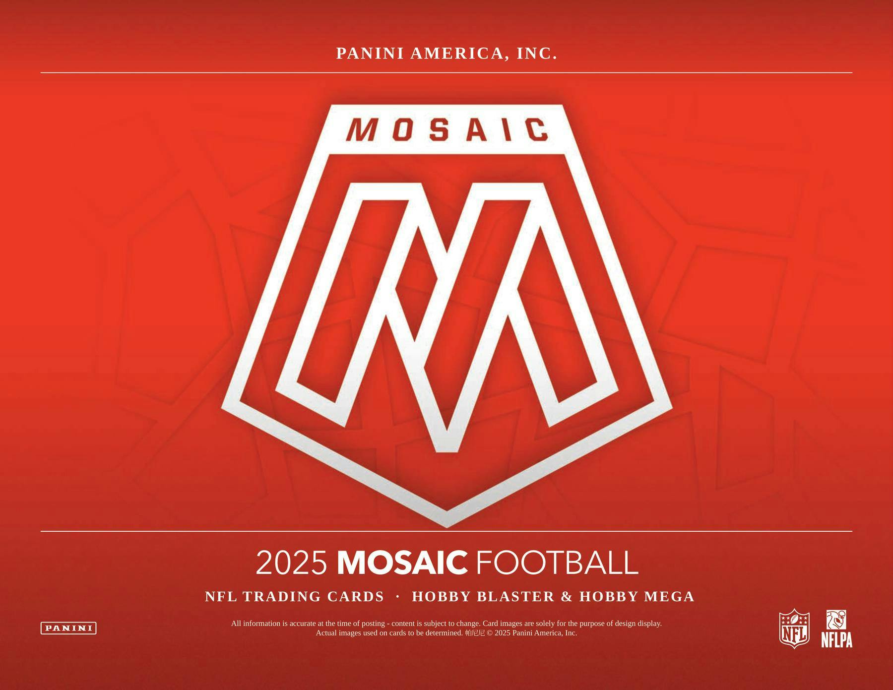 2025 Panini Mosaic Football Hobby Mega Box (Camo Red) - NFL Hobby