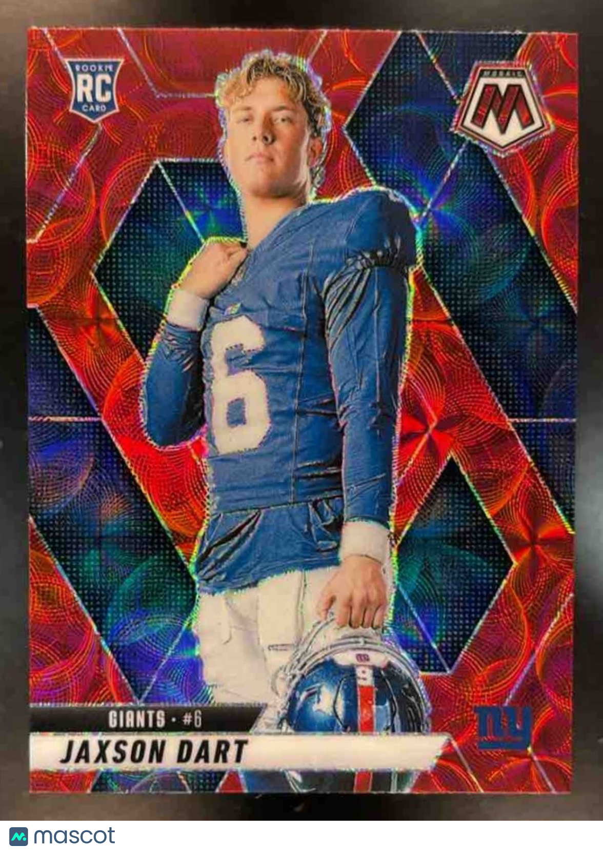 2025 Panini Mosaic Jaxson Dart Rookie Variation Red Scope #288 RC New York Giant - Sports Cards