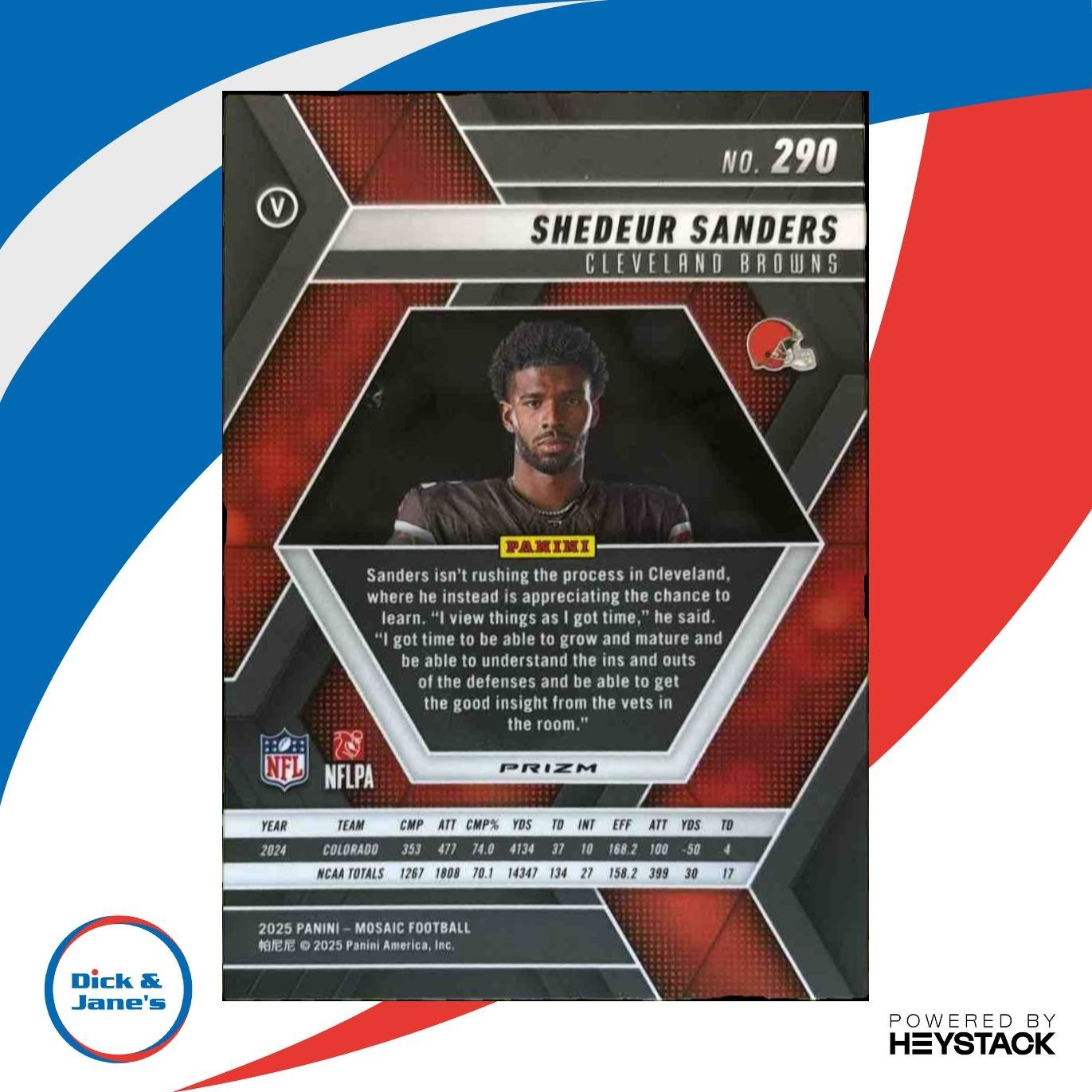 2025 Panini Mosaic Shedeur Sanders Rookie Variation Camo Pink #290 RC - Sports Cards