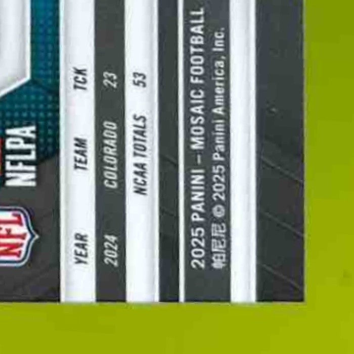 2025 Panini Mosaic Travis Hunter Rookies Green Prizm #301 RC Jaguars - Sports Cards