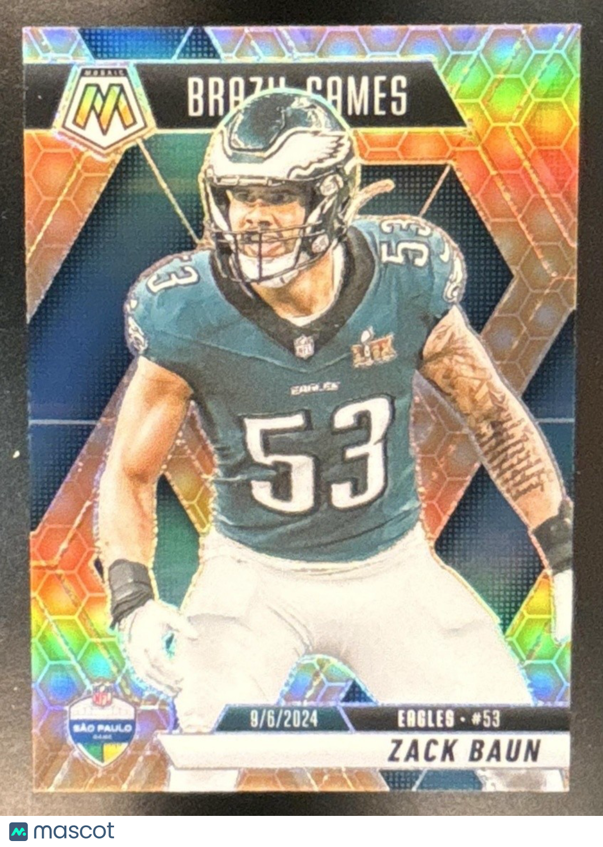 2025 Panini Mosaic Zack Baun International Games Honeycomb #268 Eagles - Sports Cards