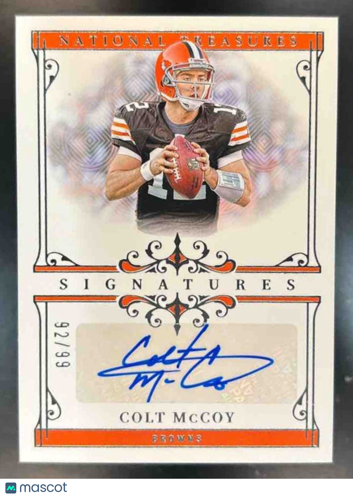 2025 Panini National Treasures Colt McCoy Signatures /99 Auto Cleveland Browns - Sports Cards