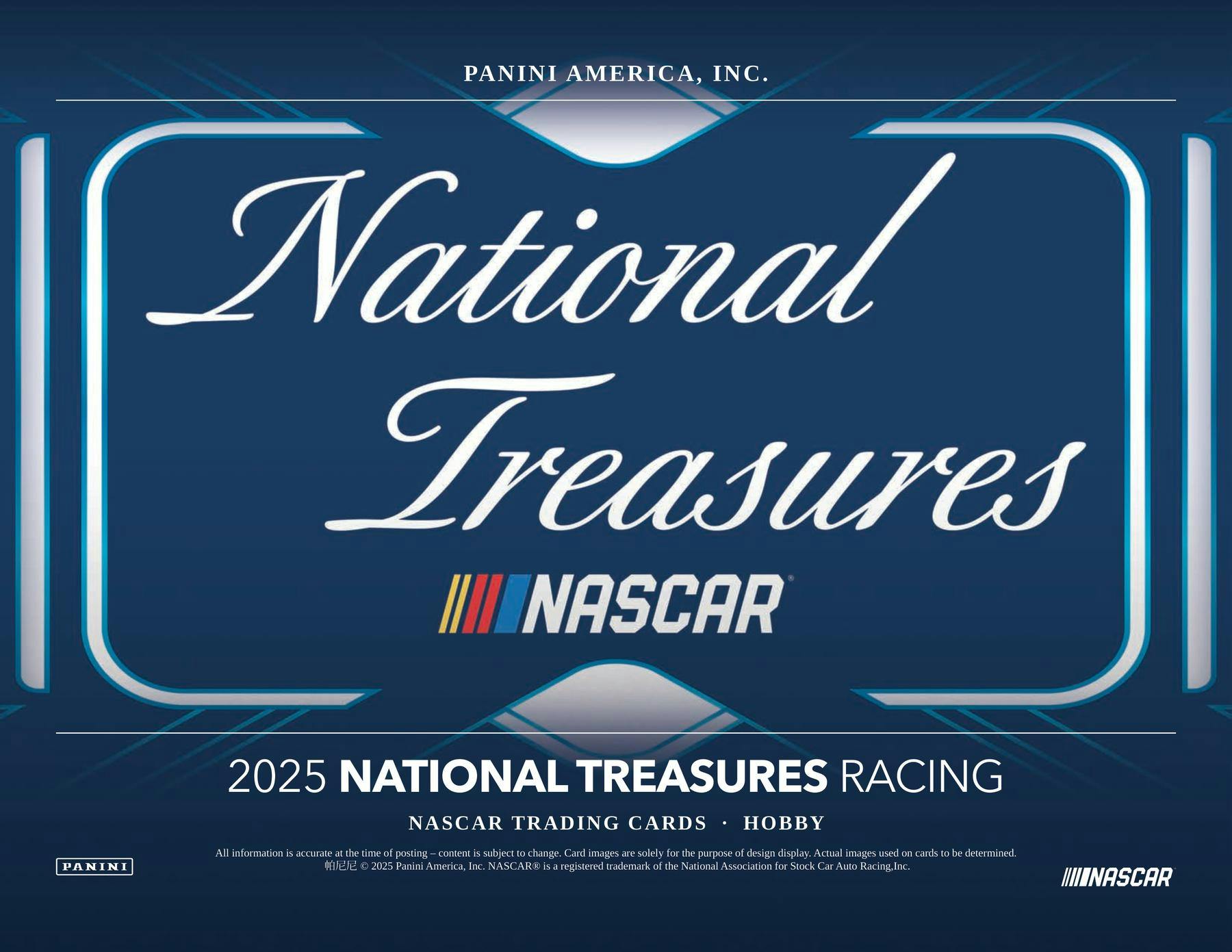2025 Panini National Treasures Racing Hobby Box (8 Autos or Mems / Box) NASCAR - Sports Collectibles