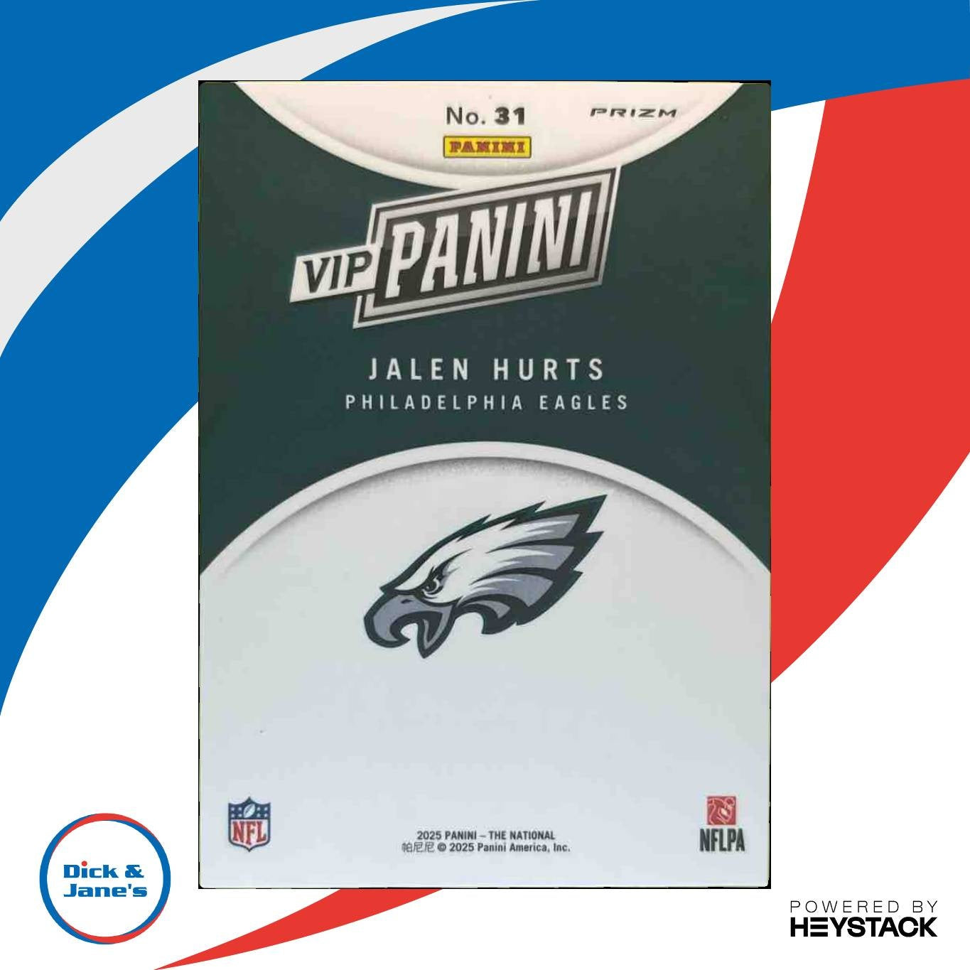 2025 Panini NSCC VIP Gold Packs Jalen Hurts Tiger Stripes #31 - Sports Cards