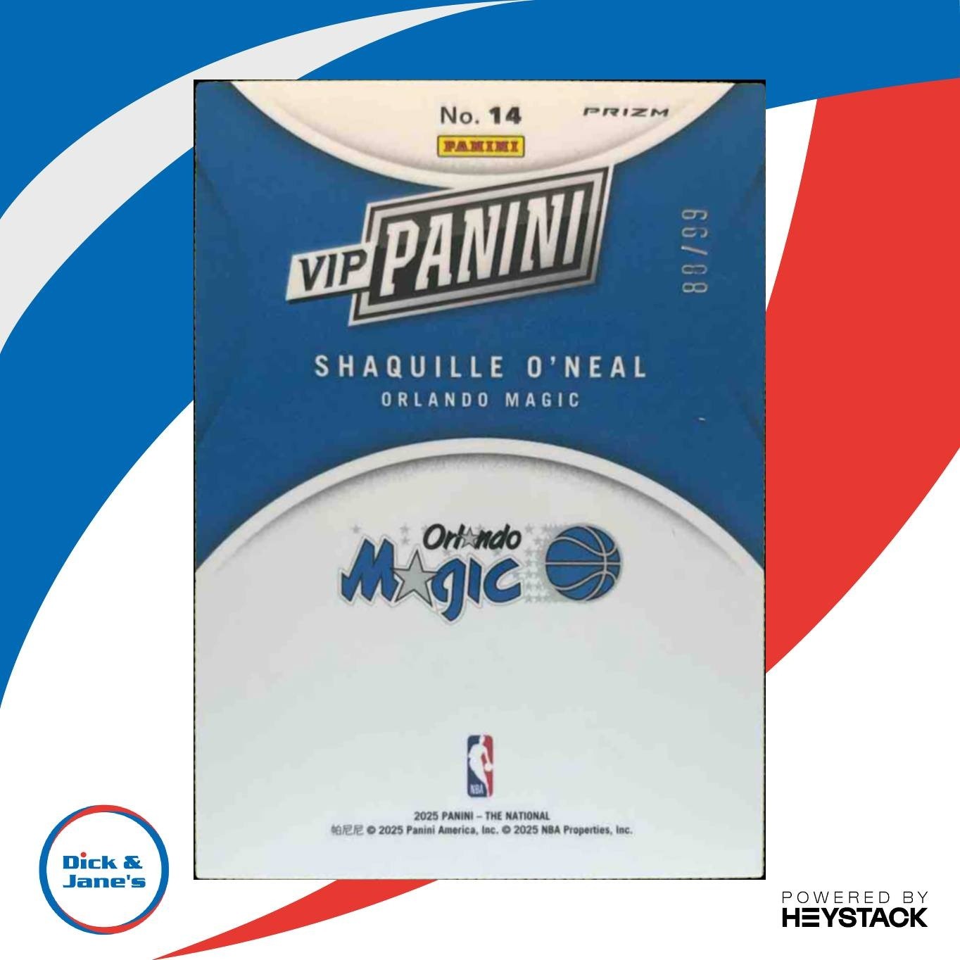 2025 Panini NSCC VIP Gold Packs Shaquille O’Neal Red Sparkle 88/99 #14 - Sports Cards