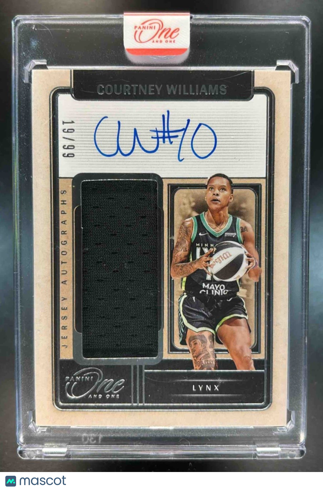 2025 Panini One and One WNBA Courtney Williams Patch Auto /99 RC Atlanta Dream - Sports Cards