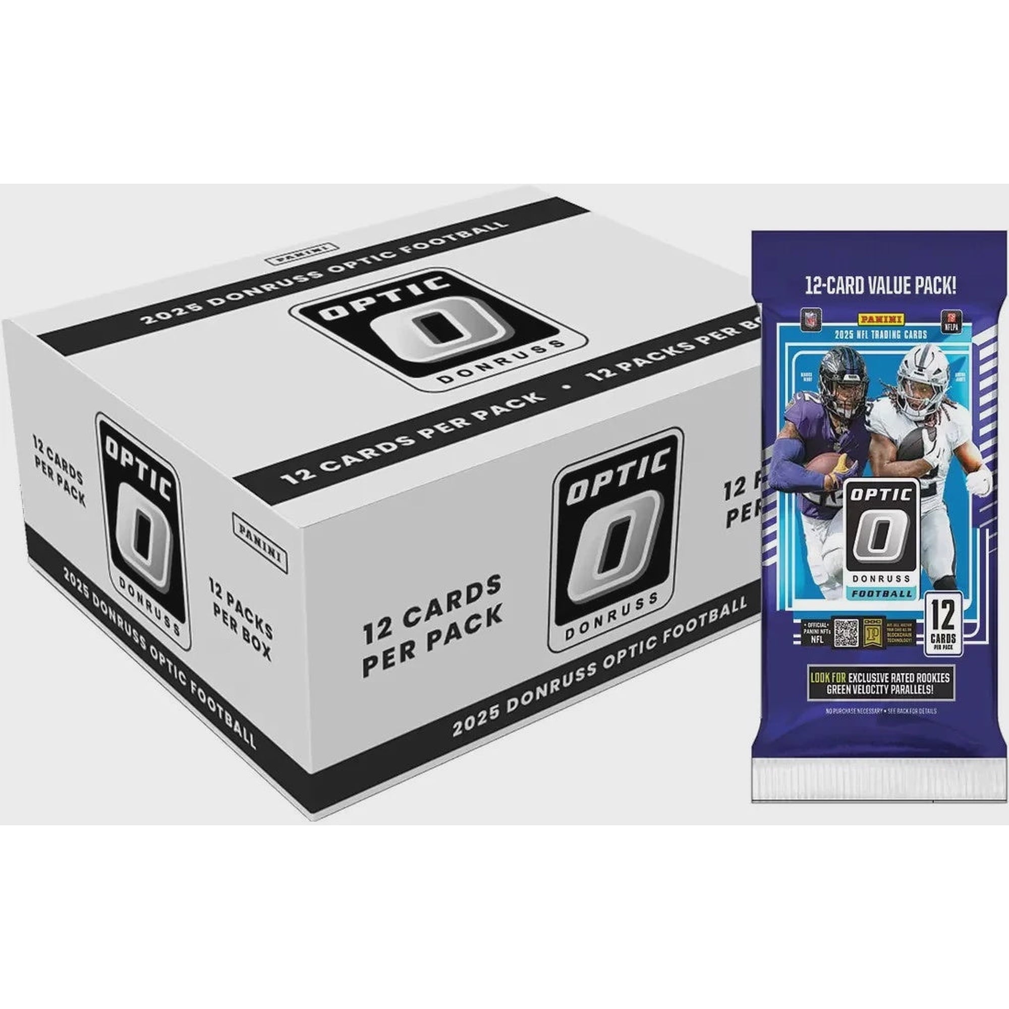 2025 Panini Optic Football Jumbo Value Box (Green Velocity) Fat Pack - NFL Blaster Box