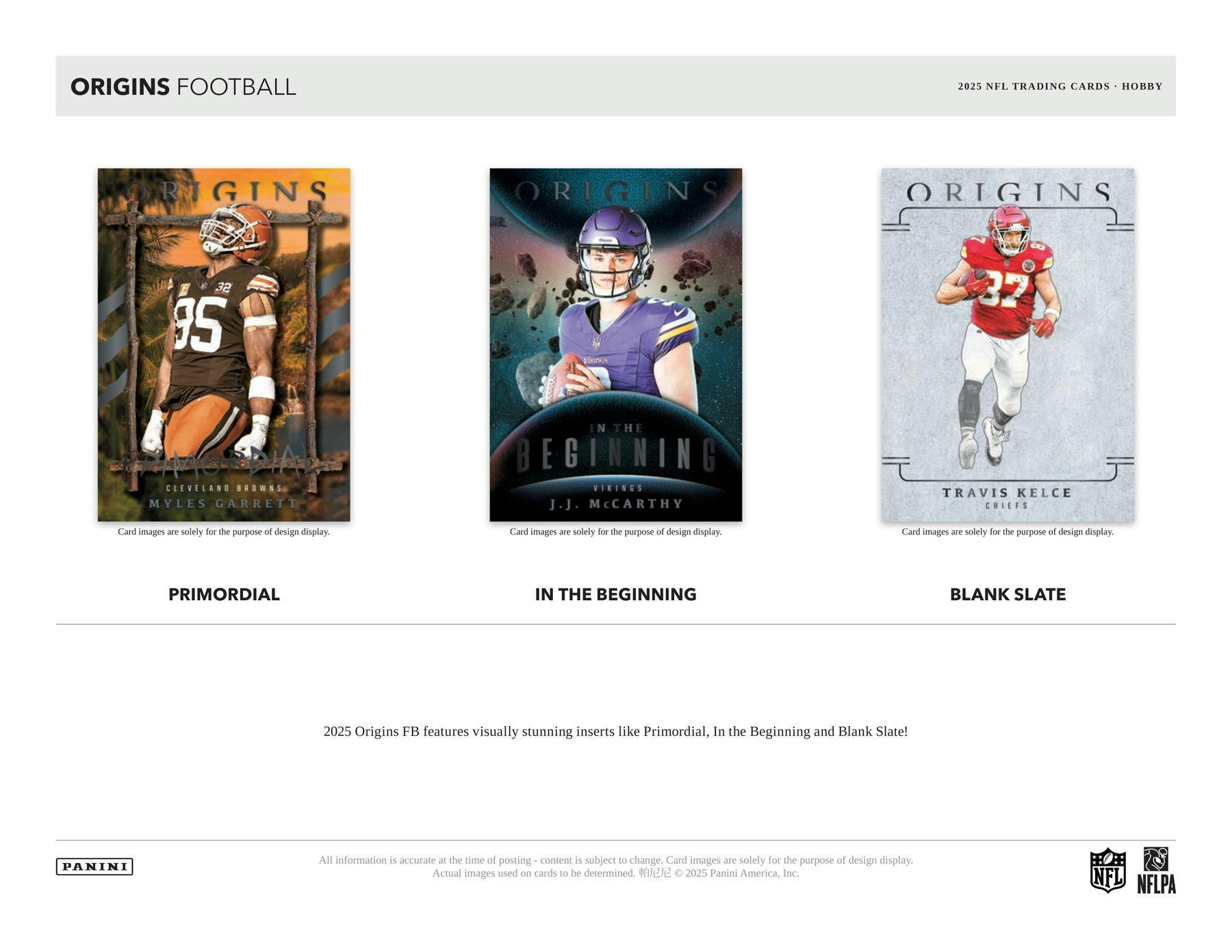 2025 Panini Origins Football Hobby Box (2 Autos and 1 Mem) NFL Hobby Box