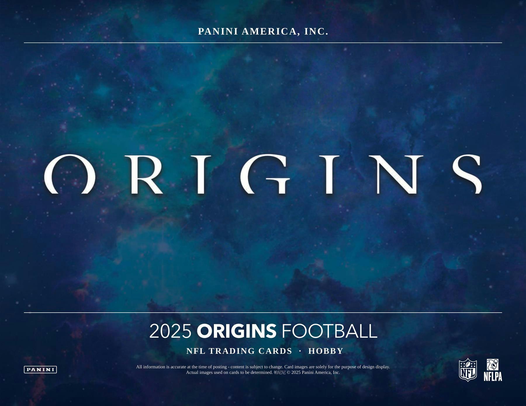 2025 Panini Origins Football Hobby Box (2 Autos and 1 Mem) NFL Hobby Box