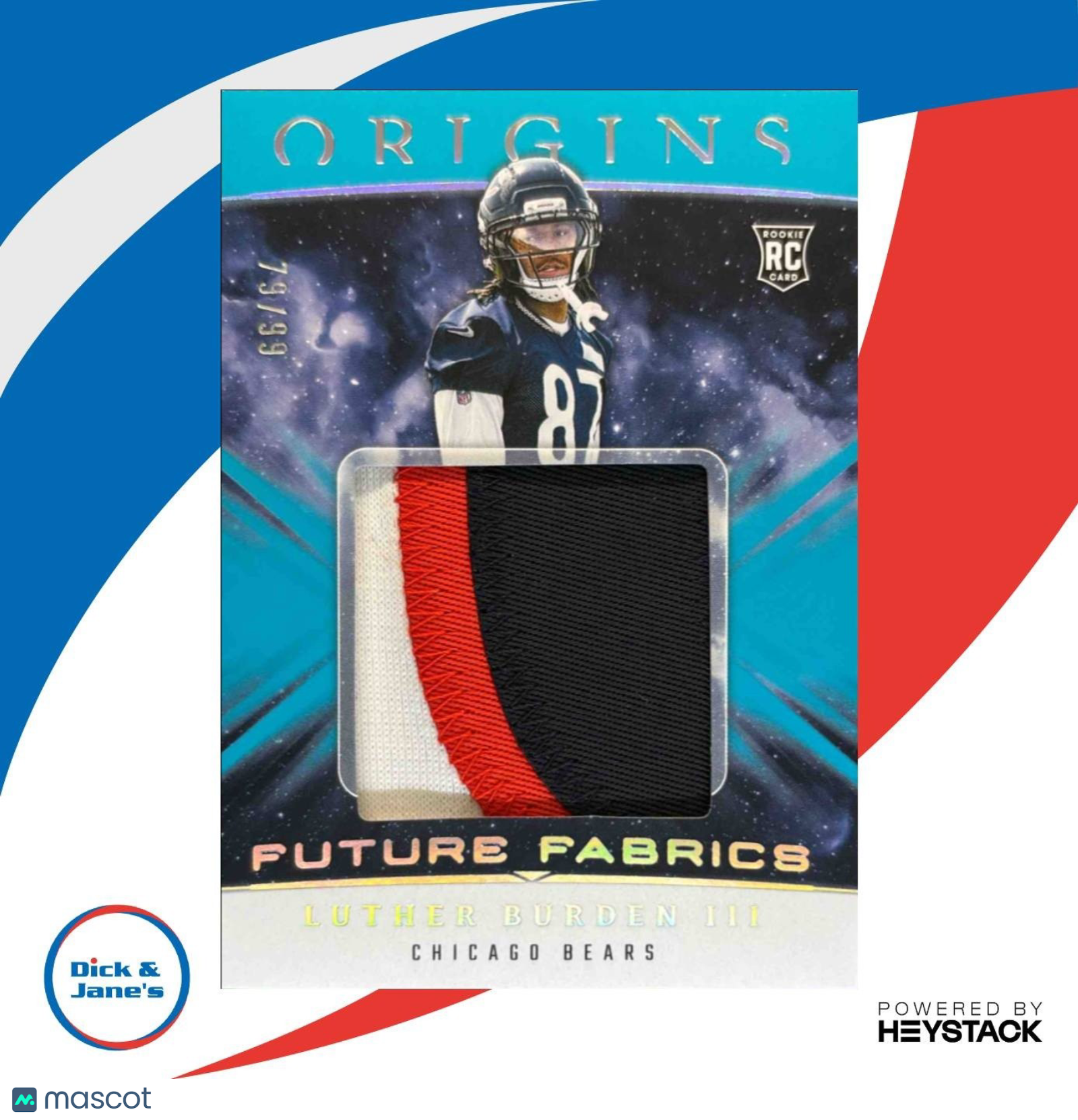 2025 Panini Origins Luther Burden III Future Fabrics Turquoise 79/99 #FF3 Bears - Sports Cards