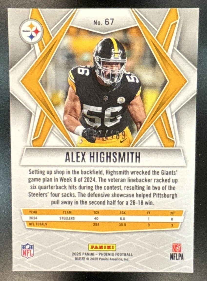 2025 Panini Phoenix Alex Highsmith Orange Pandora Prizm /189 Pittsburgh Steelers - Sports Cards