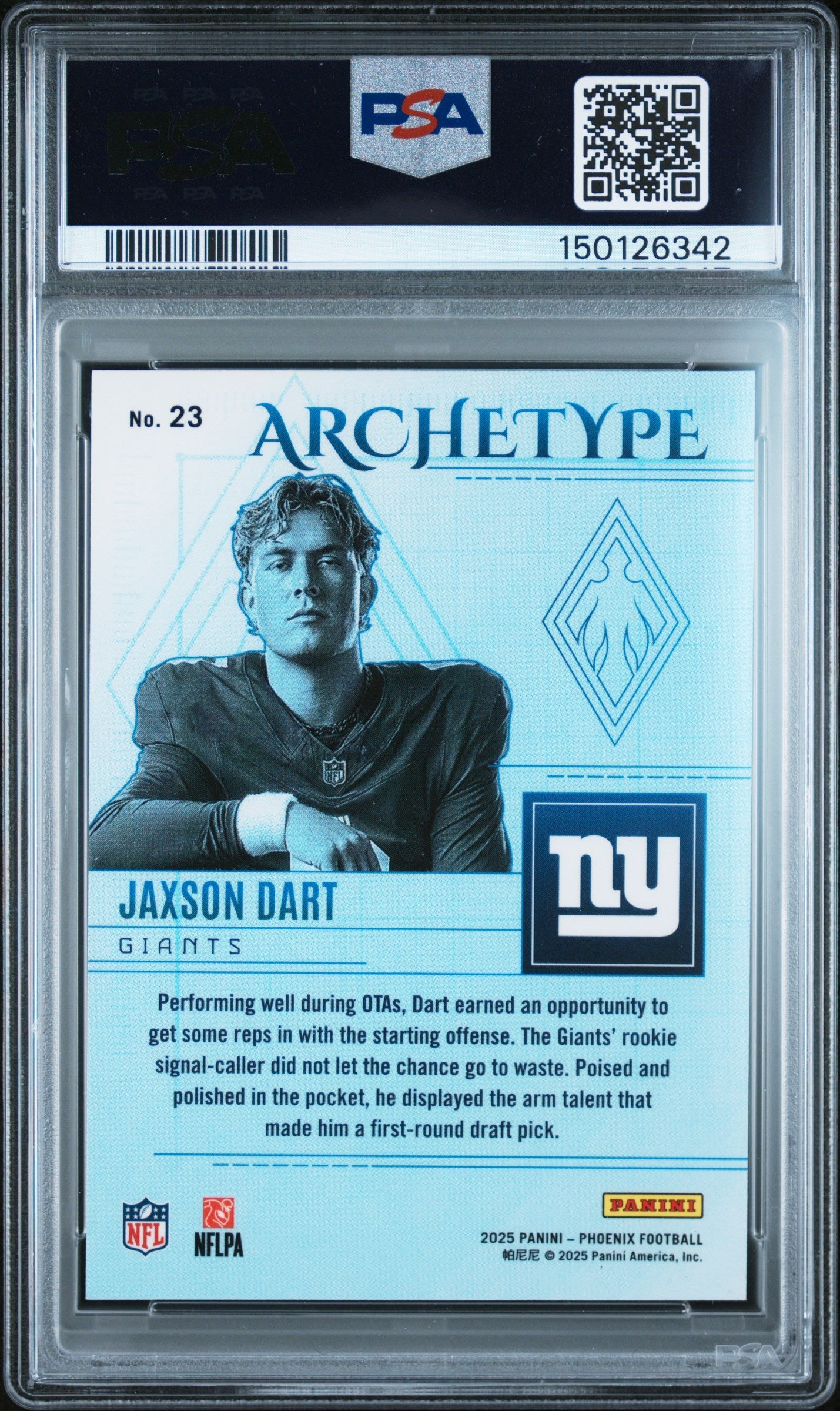2025 Panini Phoenix Archetype Jaxson Dart #23 PSA 10 - Graded Sports Cards