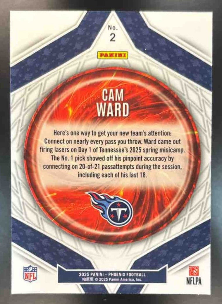 2025 Panini Phoenix Cam Ward Paragon #2 RC Tennessee Titans - Sports Cards