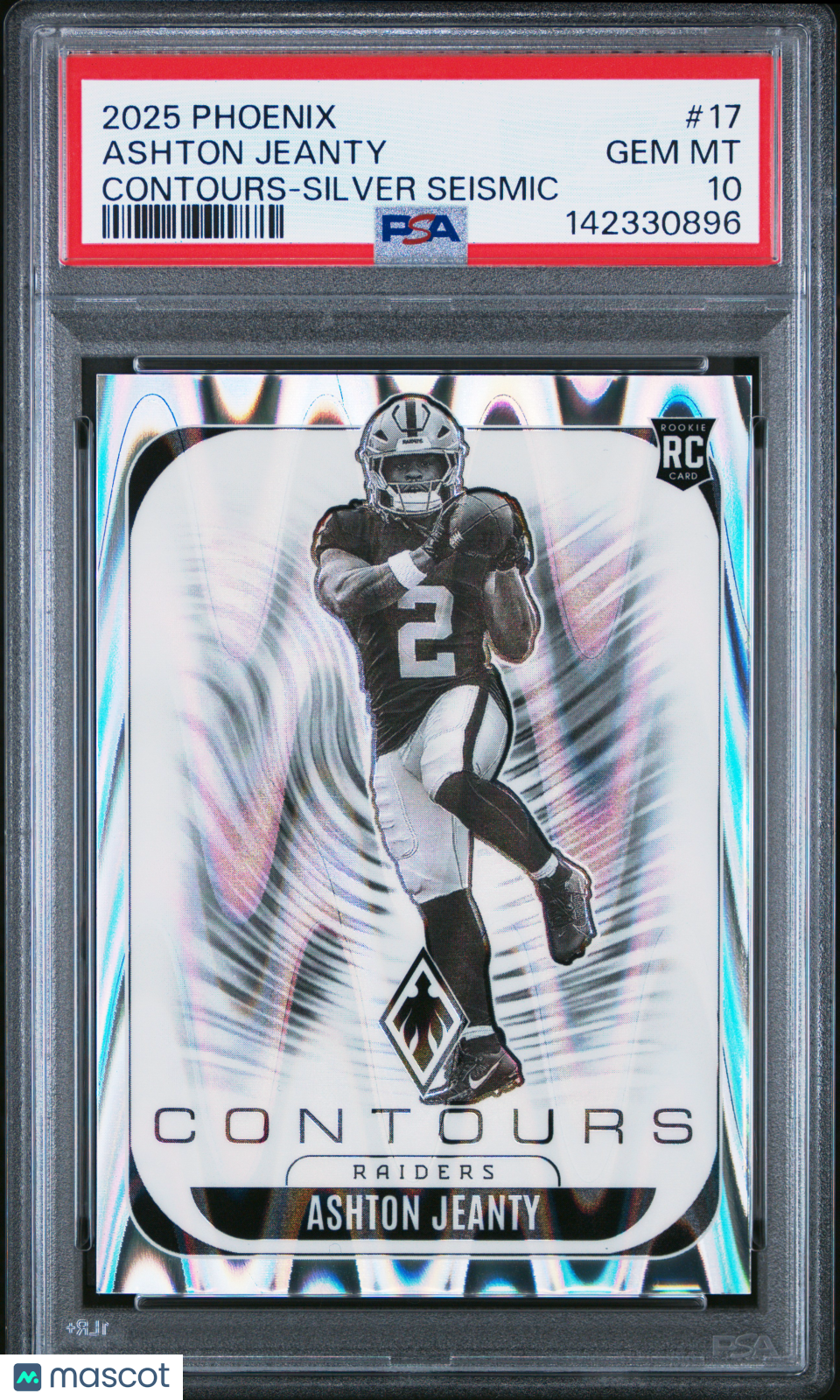 2025 Panini Phoenix Contours Ashton Jeanty Silver Seismic 15/99 PSA 10 GEM MINT - Graded Sports Cards