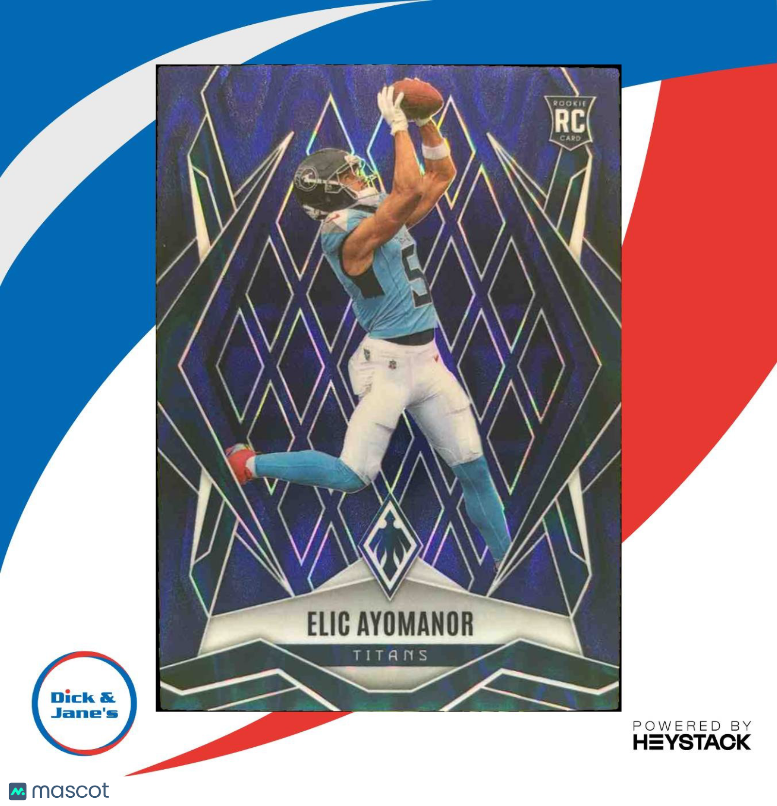 2025 Panini Phoenix Elic Ayomanor Blue Seismic /35 #167 RC Tennessee Titans - Sports Cards