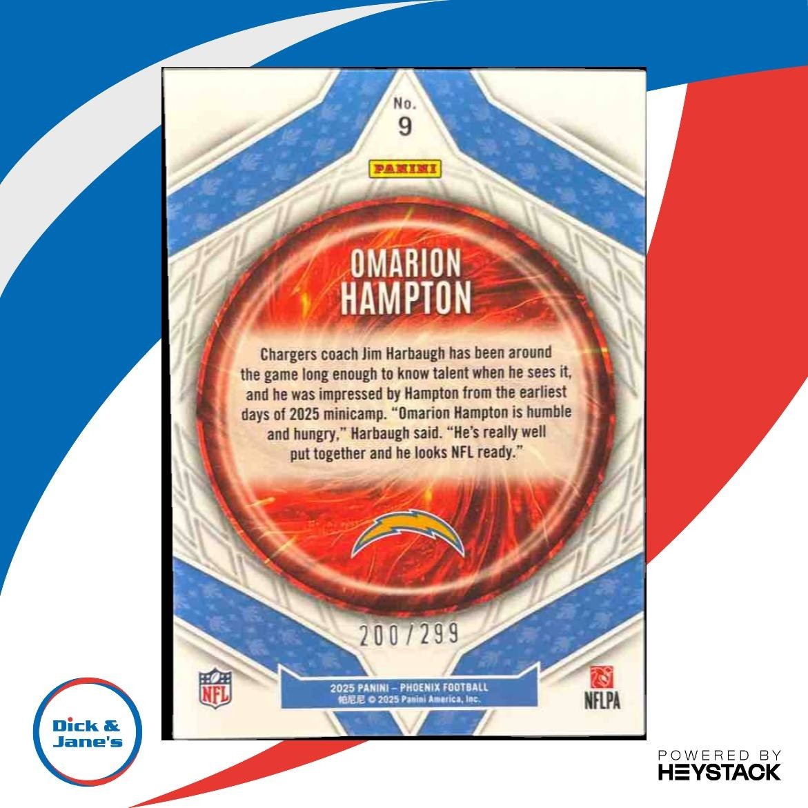 2025 Panini Phoenix Omarion Hampton Paragon Wave Prizm 200/299 #9 RC Chargers - Sports Cards