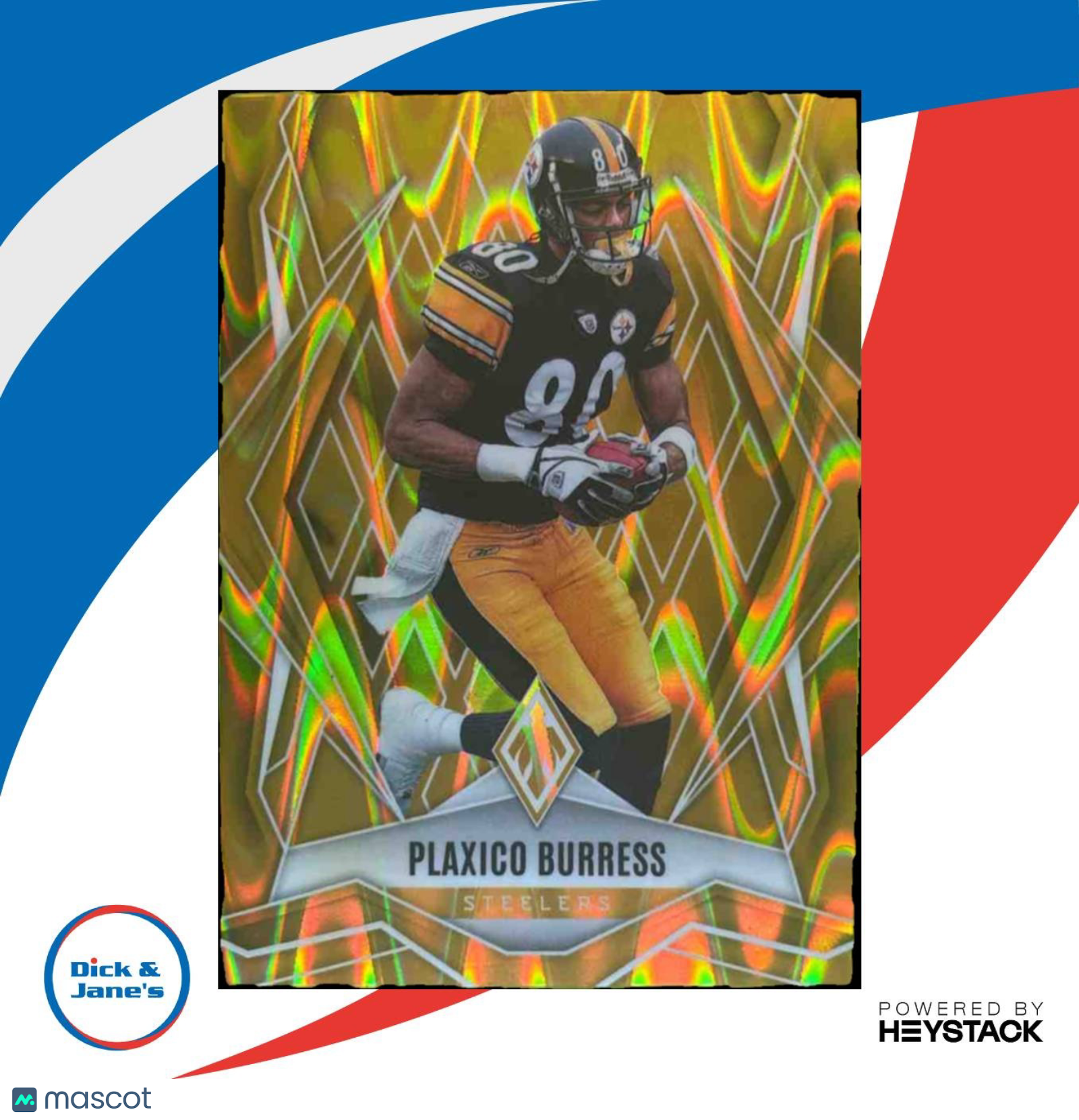 2025 Panini Phoenix Plaxico Burress Gold Hyper 3/10 #35 Pittsburgh Steelers - Sports Cards