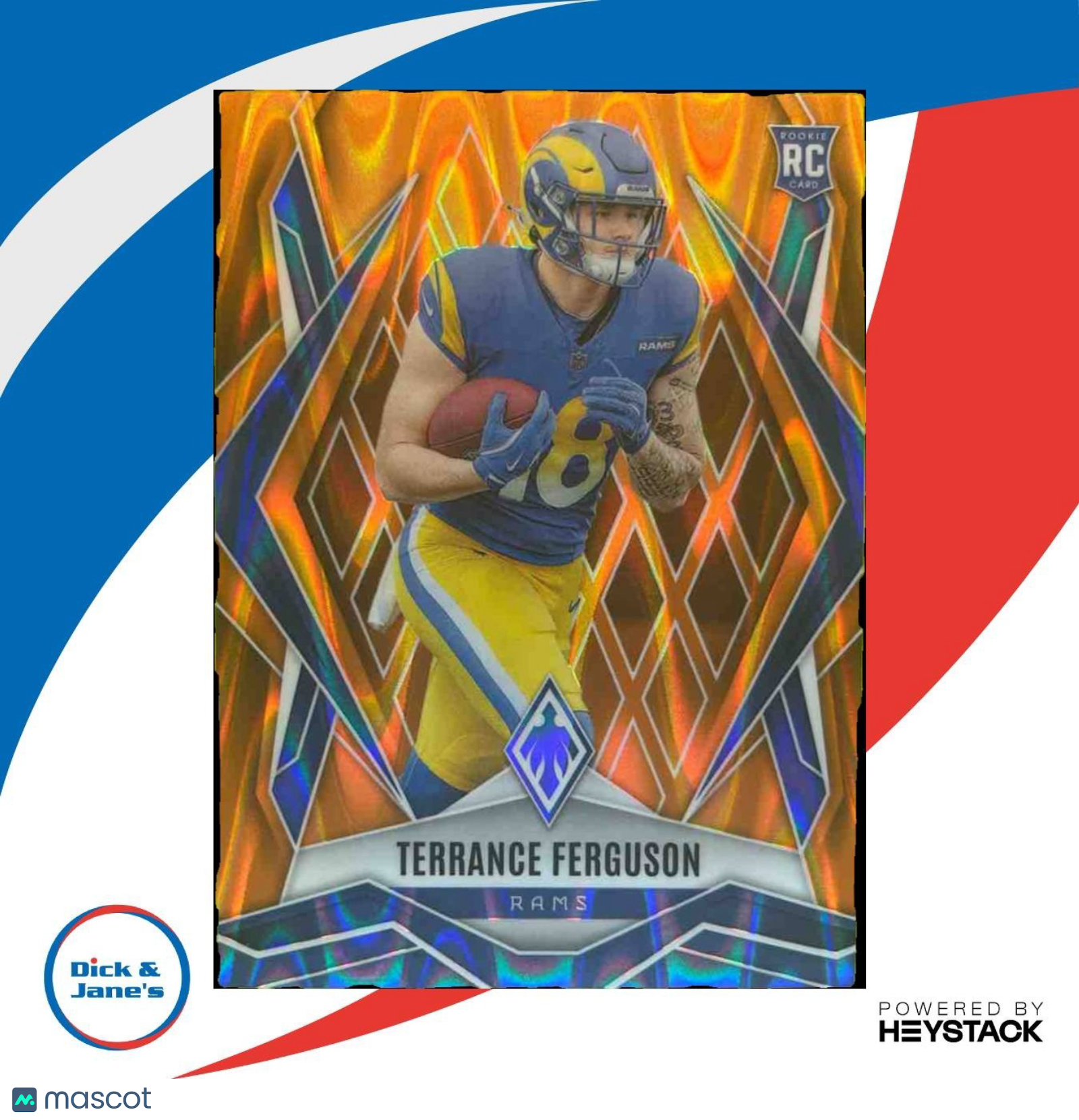 2025 Panini Phoenix Terrance Ferguson Orange Seismic /20 RC Los Angeles Rams - Sports Cards