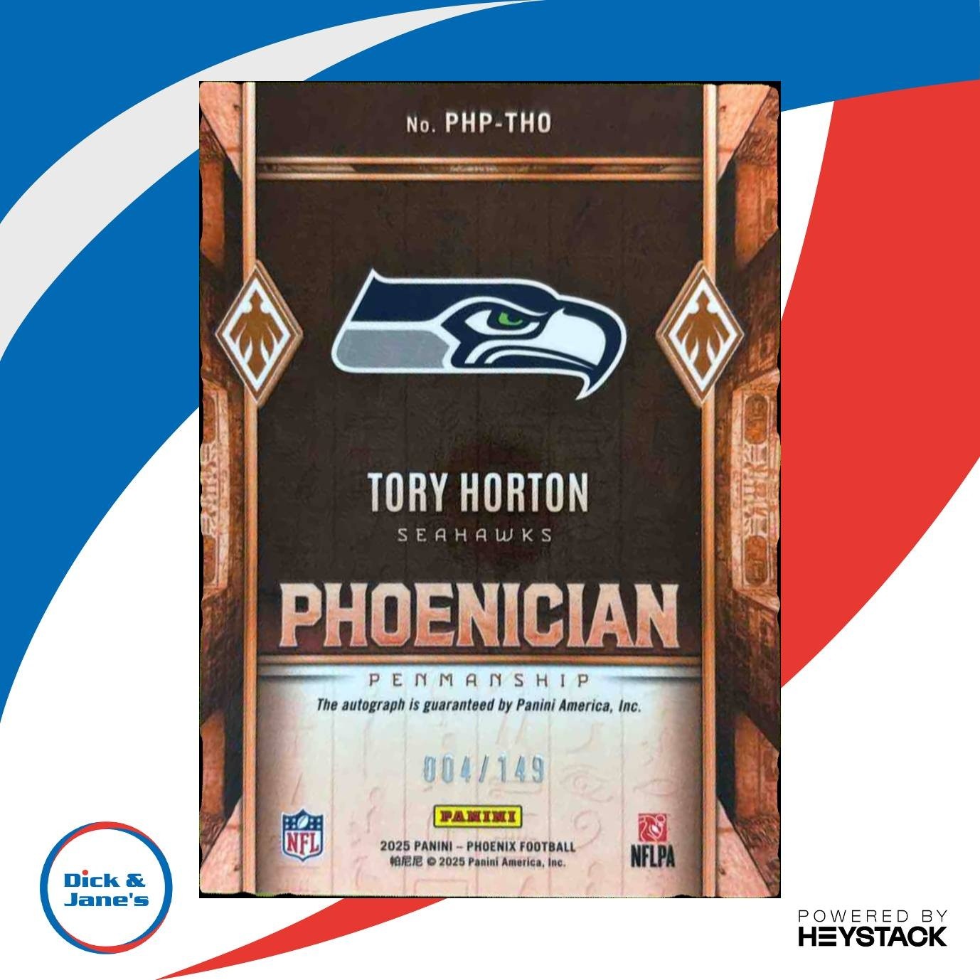 2025 Panini Phoenix Tory Horton Phoenician Penmanship Winter Auto /149 RC - Sports Cards