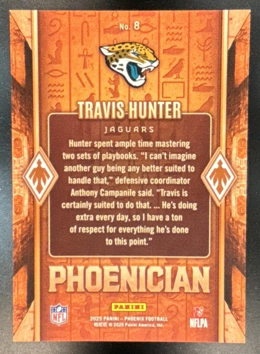 2025 Panini Phoenix Travis Hunter Phoenician #8 RC SSP Jacksonville Jaguars - Sports Cards