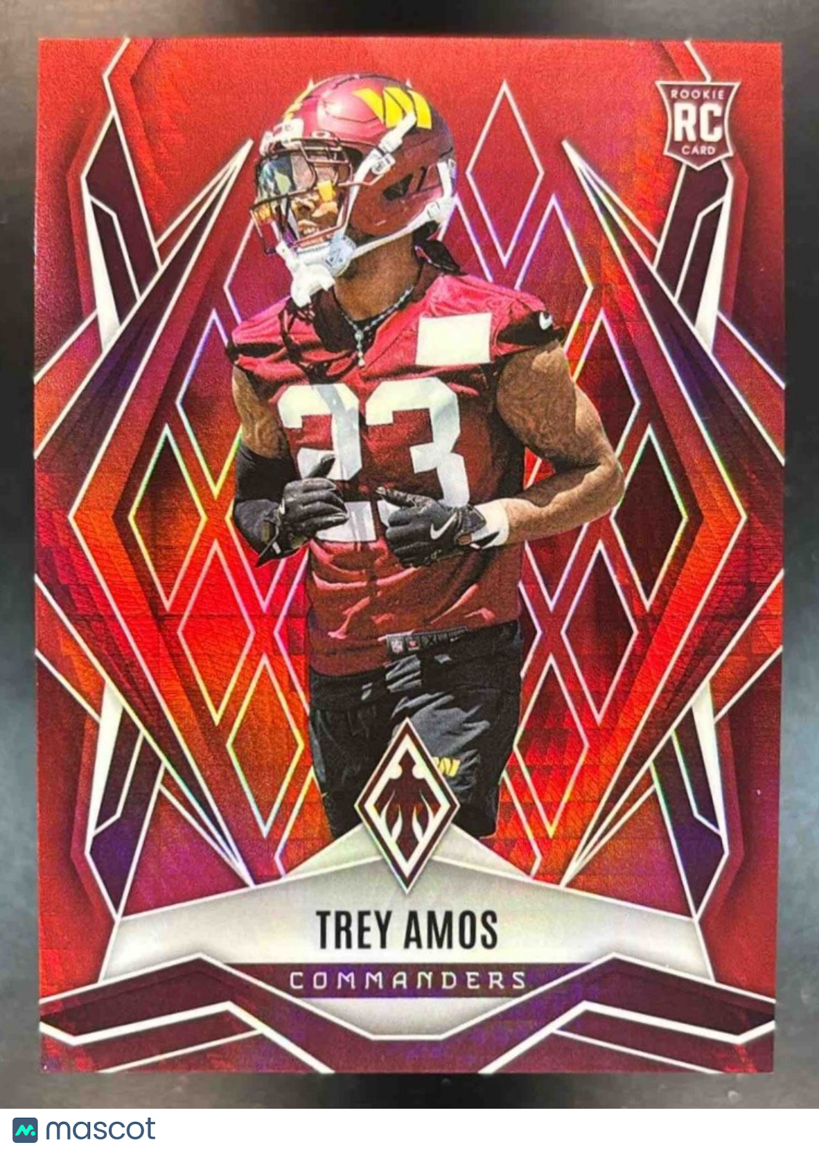 2025 Panini Phoenix Trey Amos Red Hyper /399 #213 RC Washington Commanders - Sports Cards