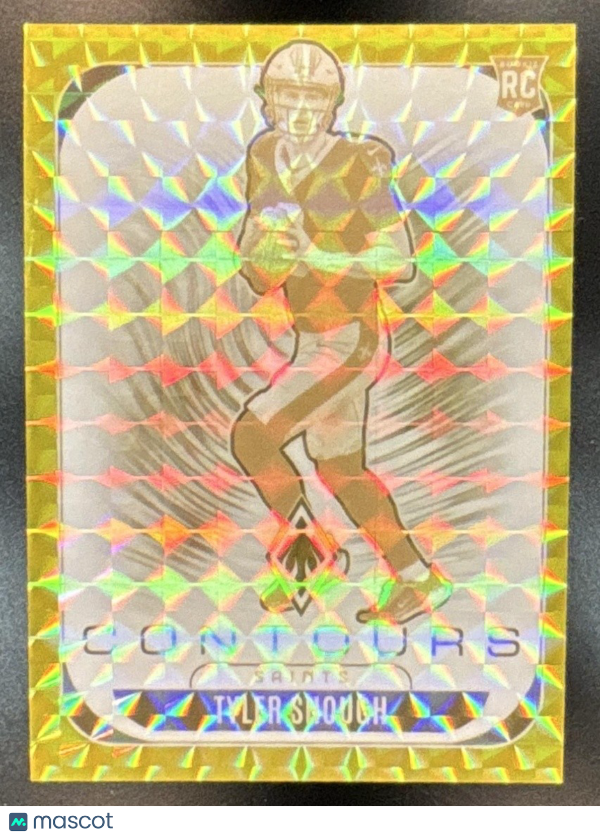 2025 Panini Phoenix Tyler Shough Contours Yellow Pyramids /149 #23 RC Saints - Sports Cards