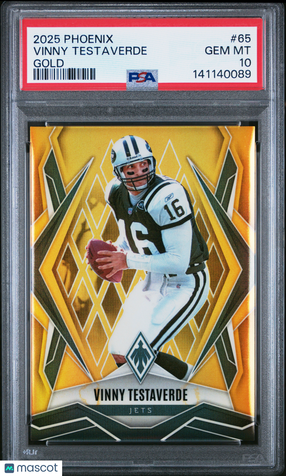 2025 Panini Phoenix Vinny Testaverde Gold /10 #65 PSA 10 GEM MINT New York Jets - Graded Sports Cards