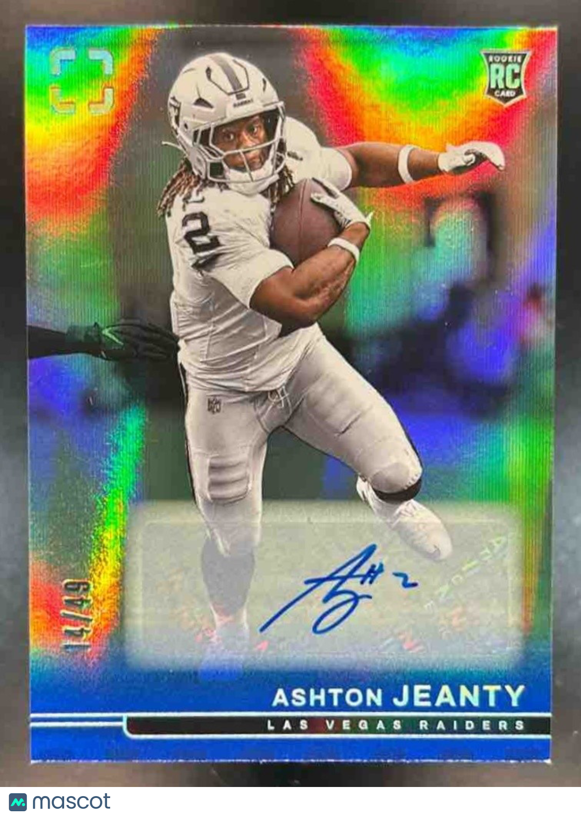 2025 Panini PhotoGenic Ashton Jeanty Rookie Auto Blue /49 RC Las Vegas Raiders - Sports Cards