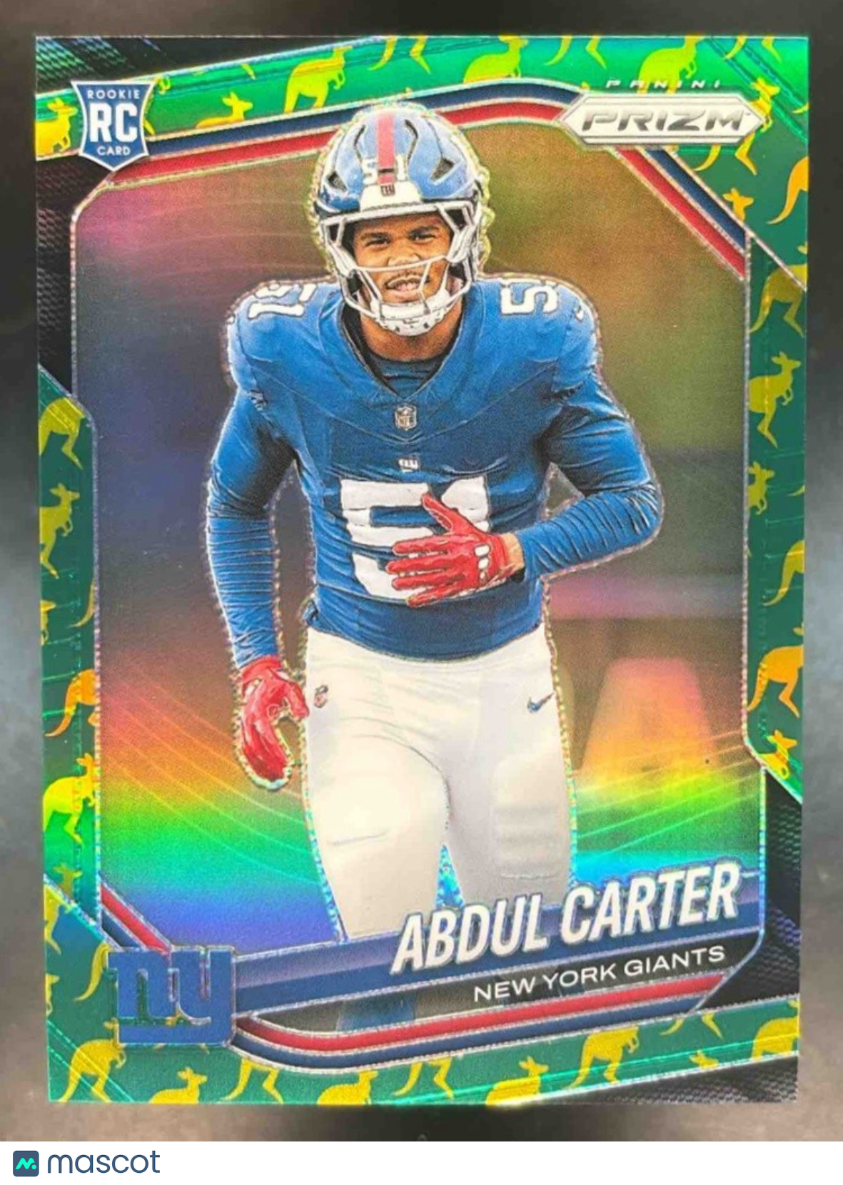 2025 Panini Prizm Abdul Carter Kangaroo Prizm /61 #394 RC New York Giants - Sports Cards