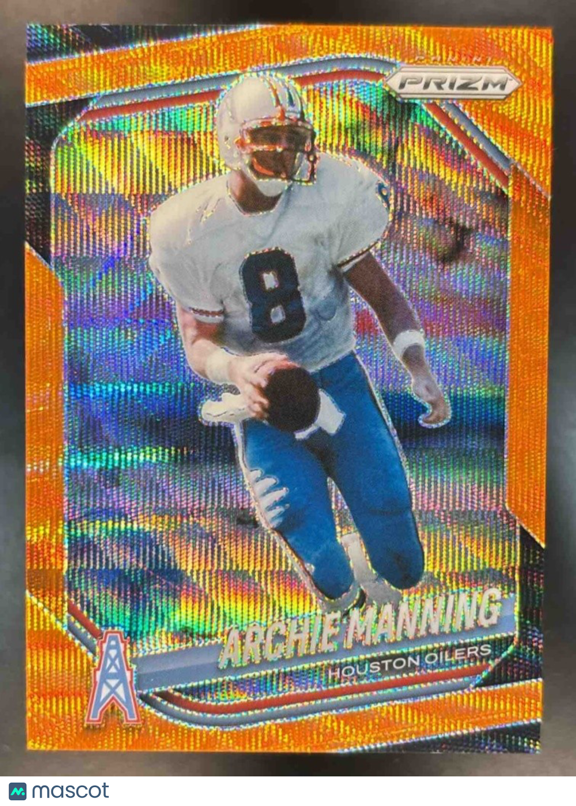 2025 Panini Prizm Archie Manning Orange Wave /65 #166 Houston Oilers - Sports Cards