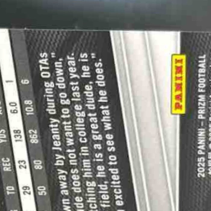 2025 Panini Prizm Ashton Jeanty Orange Ice #315 RC Las Vegas Raiders - Sports Cards