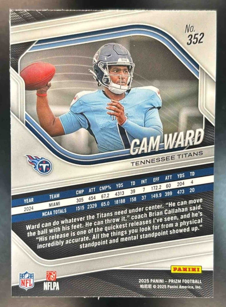 2025 Panini Prizm Cam Ward #352 RC Tennessee Titans - Sports Cards