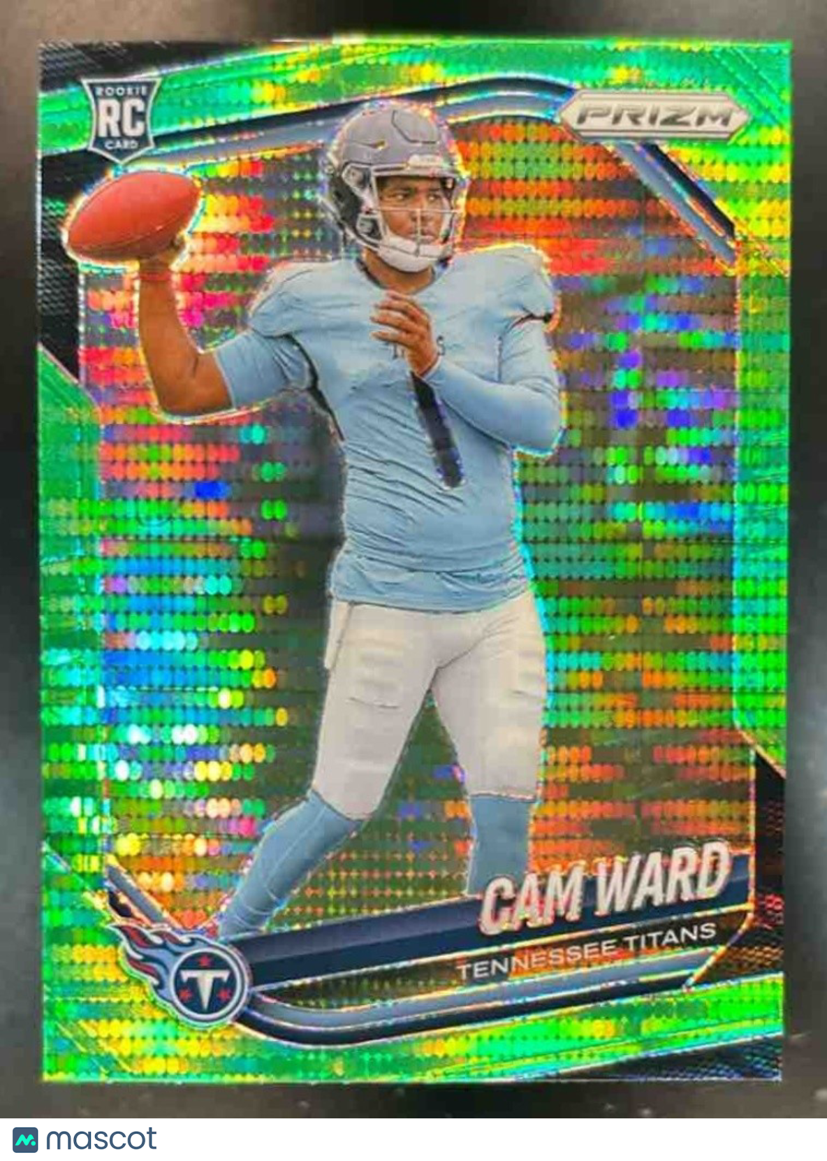 2025 Panini Prizm Cam Ward Neon Green Pulsar #352 RC Tennessee Titans - Sports Cards