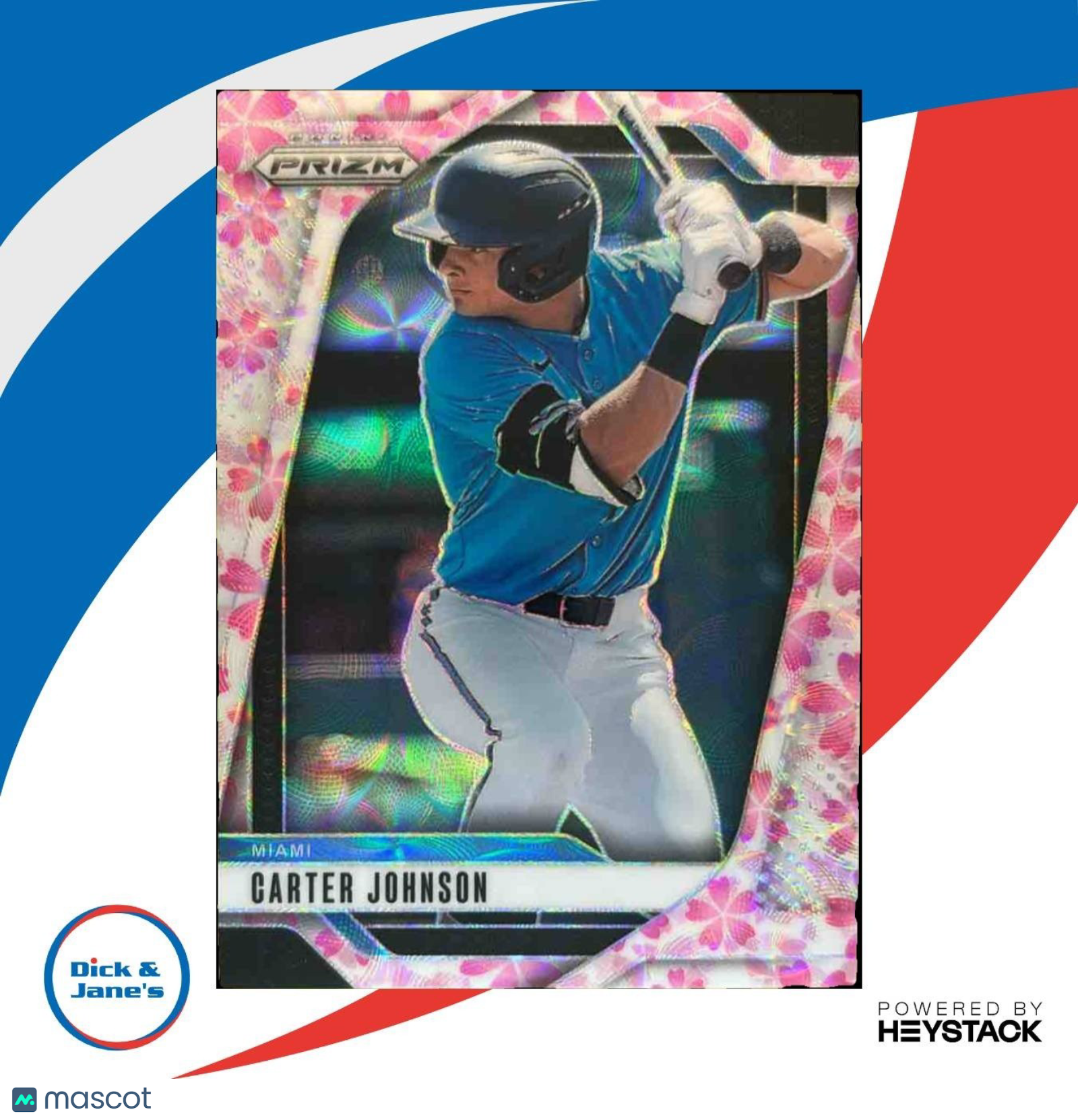 2025 Panini Prizm Carter Johnson Prizms Cherry Blossom 11/20 #91 Miami Marlins - Sports Cards