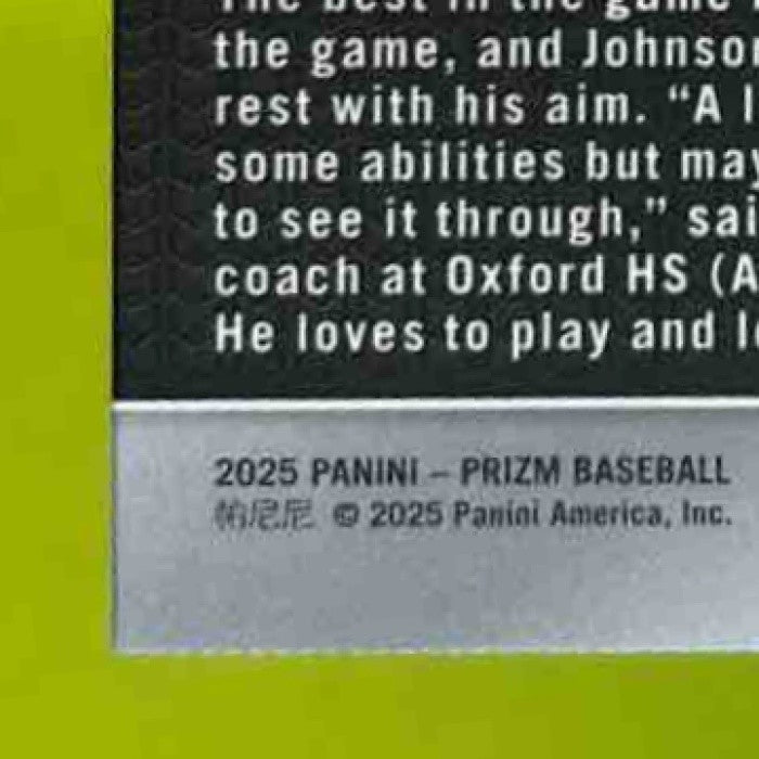 2025 Panini Prizm Carter Johnson Prizms Cherry Blossom 11/20 #91 Miami Marlins - Sports Cards
