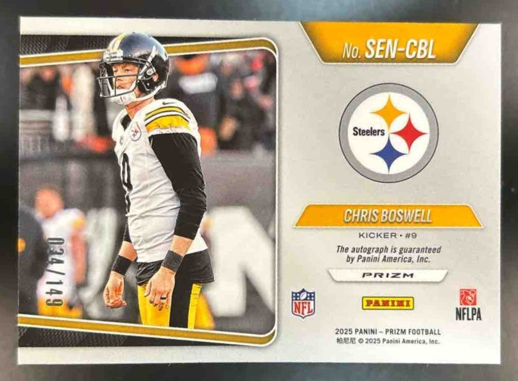 2025 Panini Prizm Chris Boswell Sensational Signatures /149 Auto Steelers - Sports Cards
