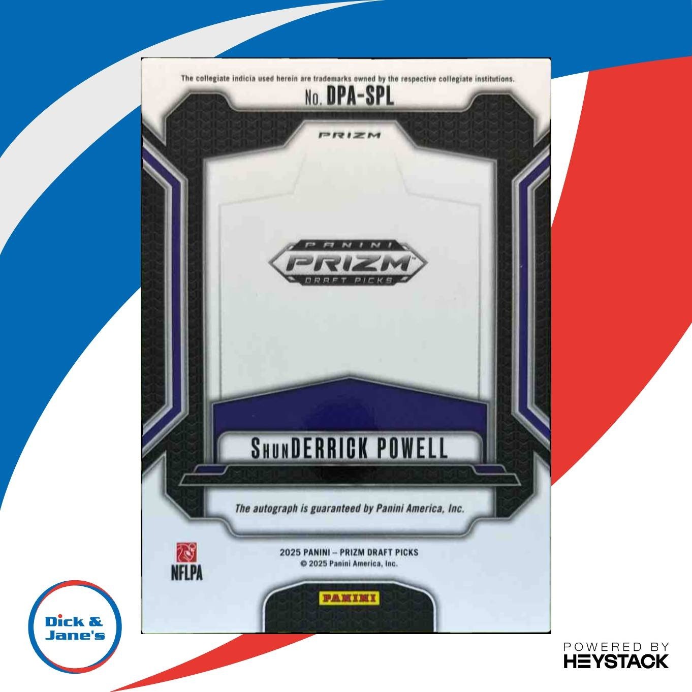 2025 Panini Prizm Draft Picks ShunDerrick Powell Auto Silver #64 - Sports Cards