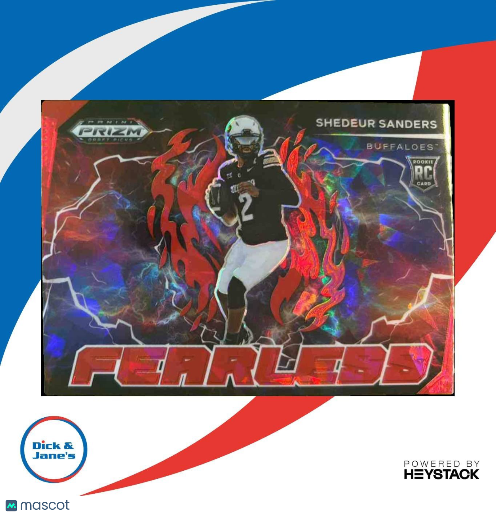 2025 Panini Prizm Draft Shedeur Sanders Fearless Red Ice #15 Colorado Buffaloes - Sports Cards