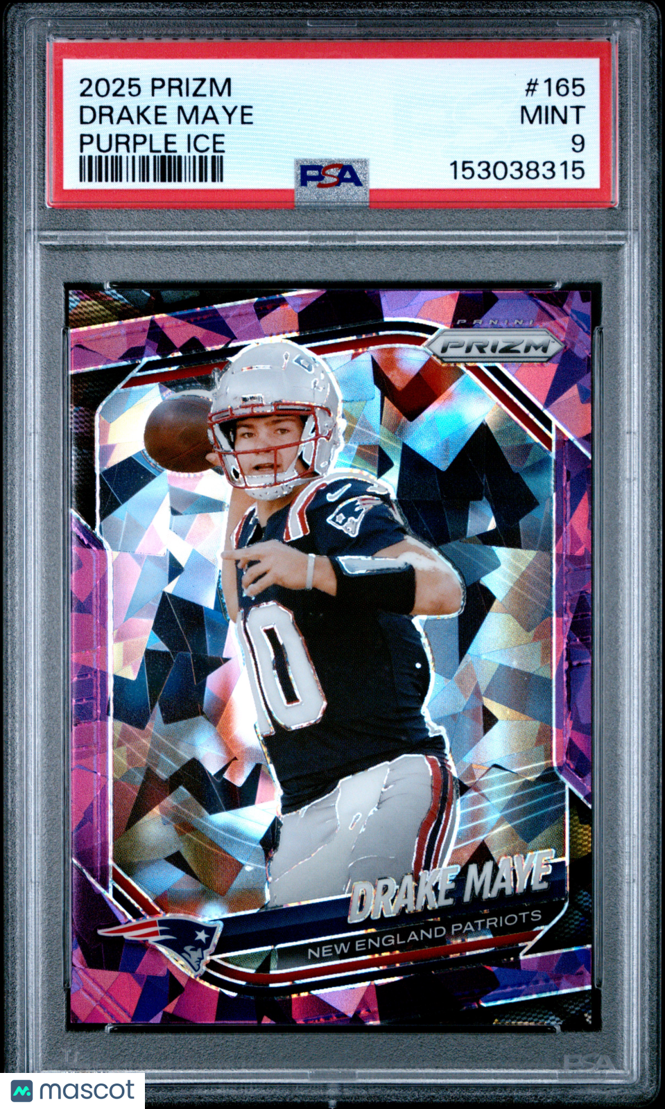 2025 Panini Prizm Drake Maye Purple Ice #165 PSA 9 - Graded Sports Cards