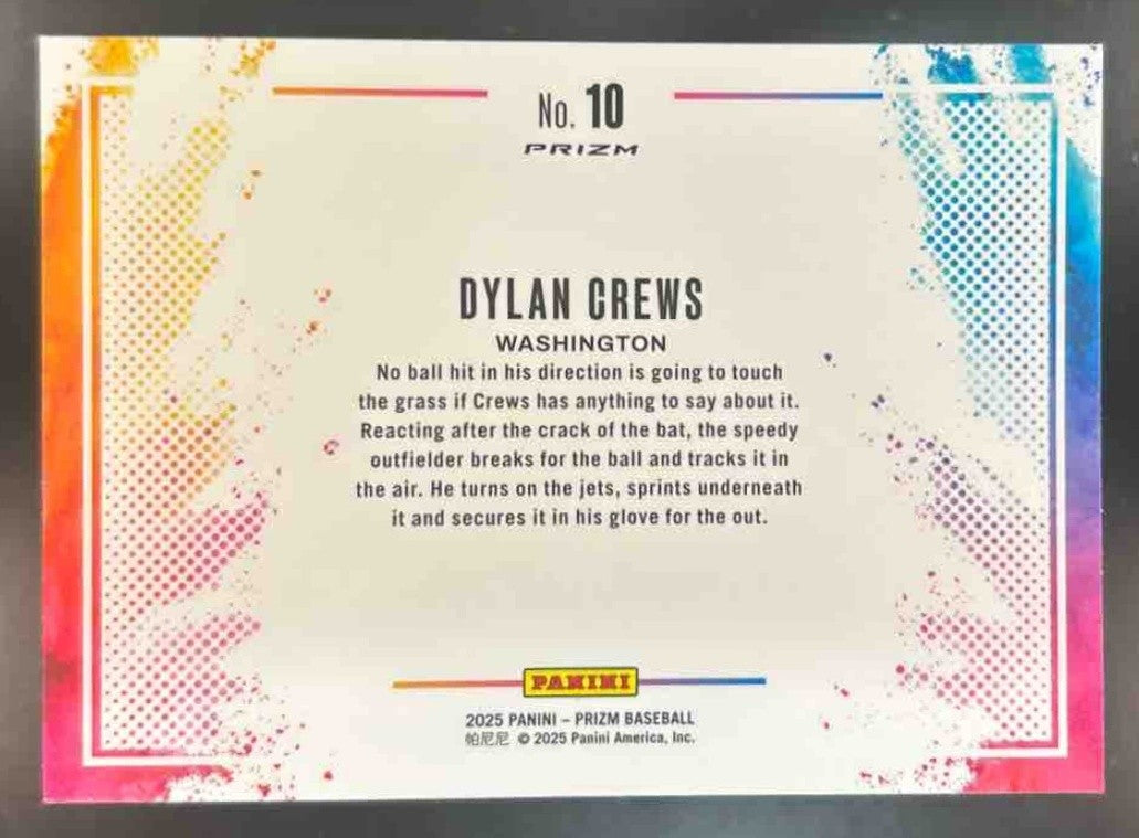 2025 Panini Prizm Dylan Crews Color Blast #10 Washington Nationals - Sports Cards