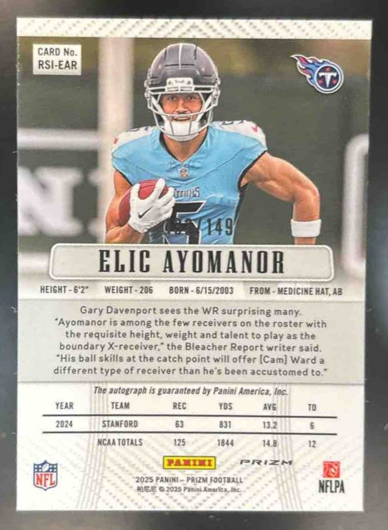 2025 Panini Prizm Elic Ayomanor Retro 2012 Signatures /149 RC Auto Titans - Sports Cards