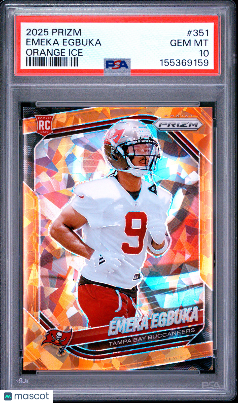 2025 Panini Prizm Emeka Egbuka Orange Ice #351 PSA 10 - Graded Sports Cards