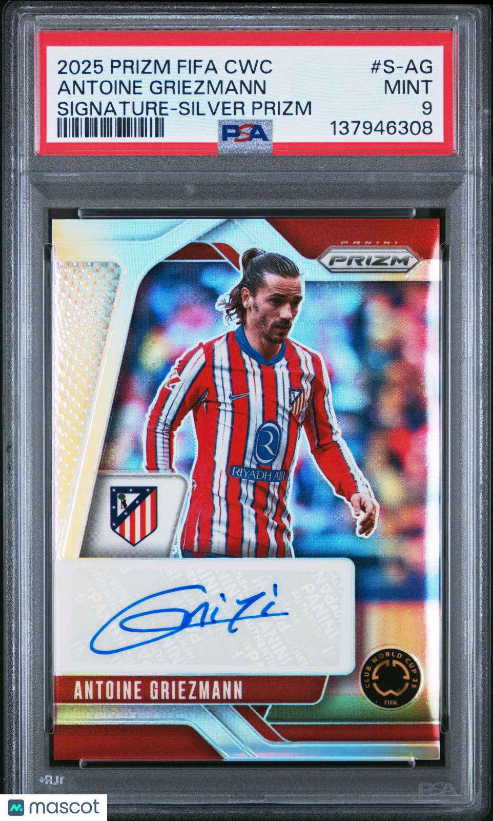 2025 Panini Prizm FIFA Club World Cup Signatures Antoine Griezmann Silver PSA 9 - Graded Sports Cards