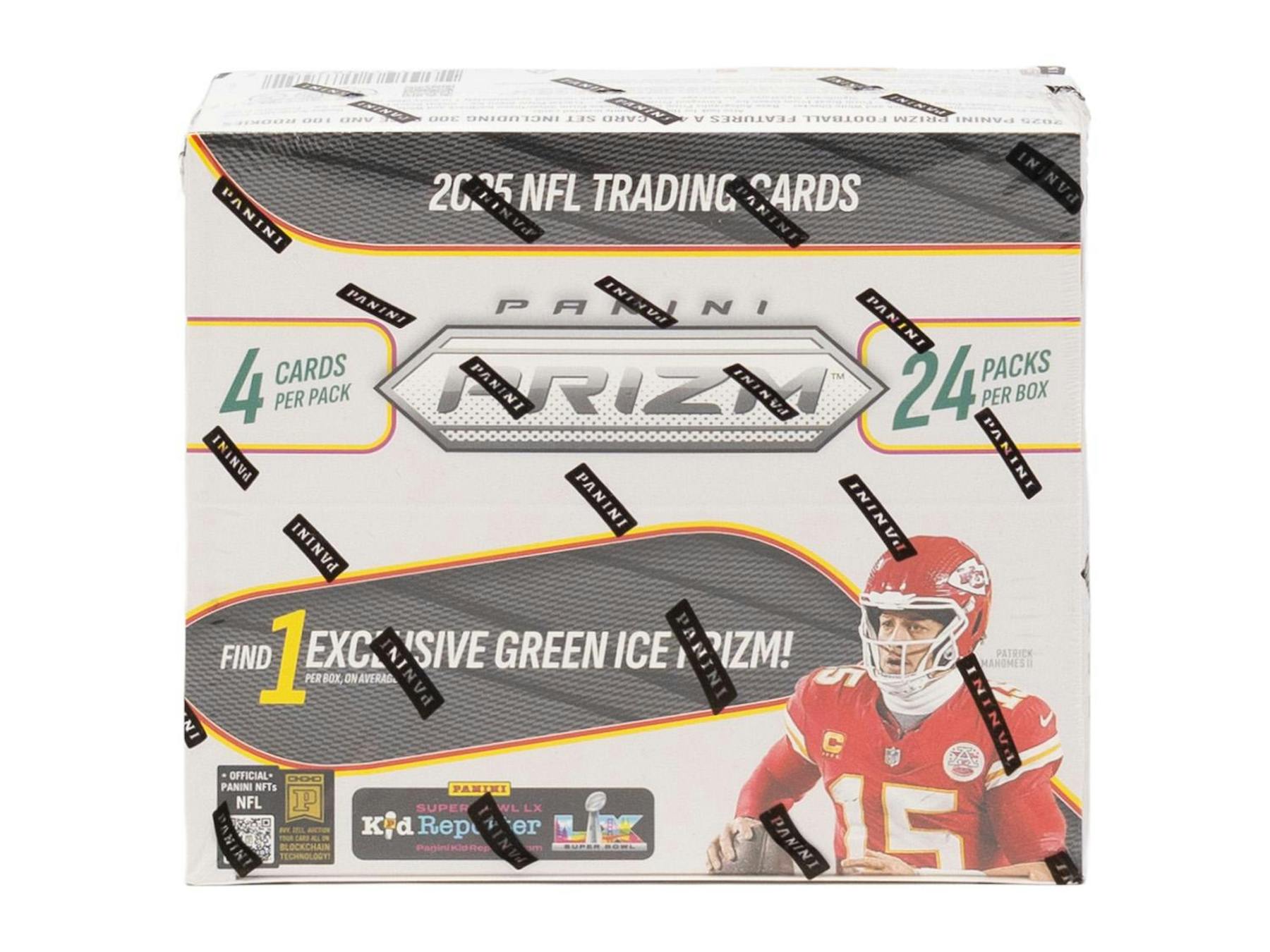 2025 Panini Prizm Football 24-Pack Retail Box (Green Ice Prizm) - NFL Blaster Box