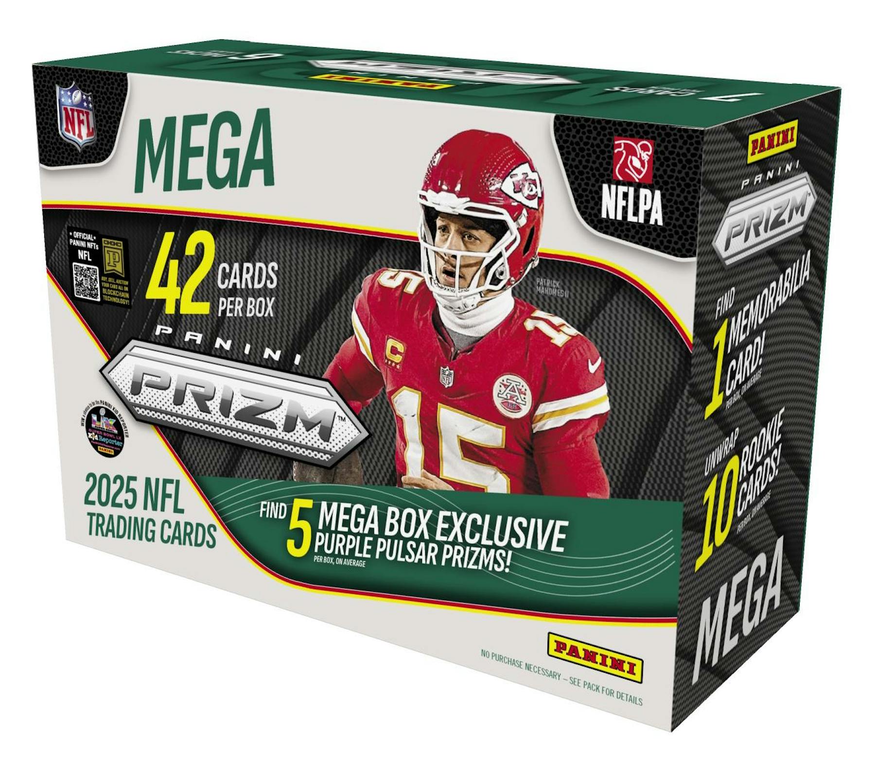 2025 Panini Prizm Football Hobby Mega Box (5 Purple Pulsar Hyper) 1 Mem - NFL Hobby Box