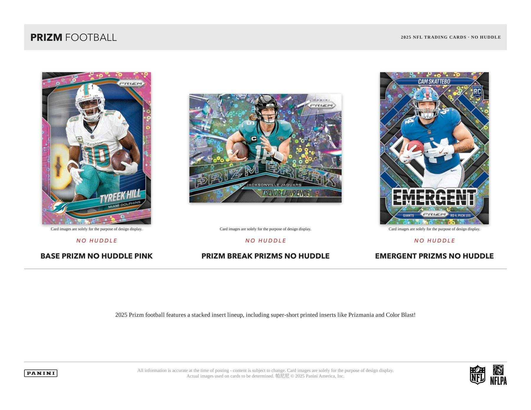 2025 Panini Prizm Football No Huddle Box (1 Auto / 4 Silver / 18 RCs) - NFL Hobby Box