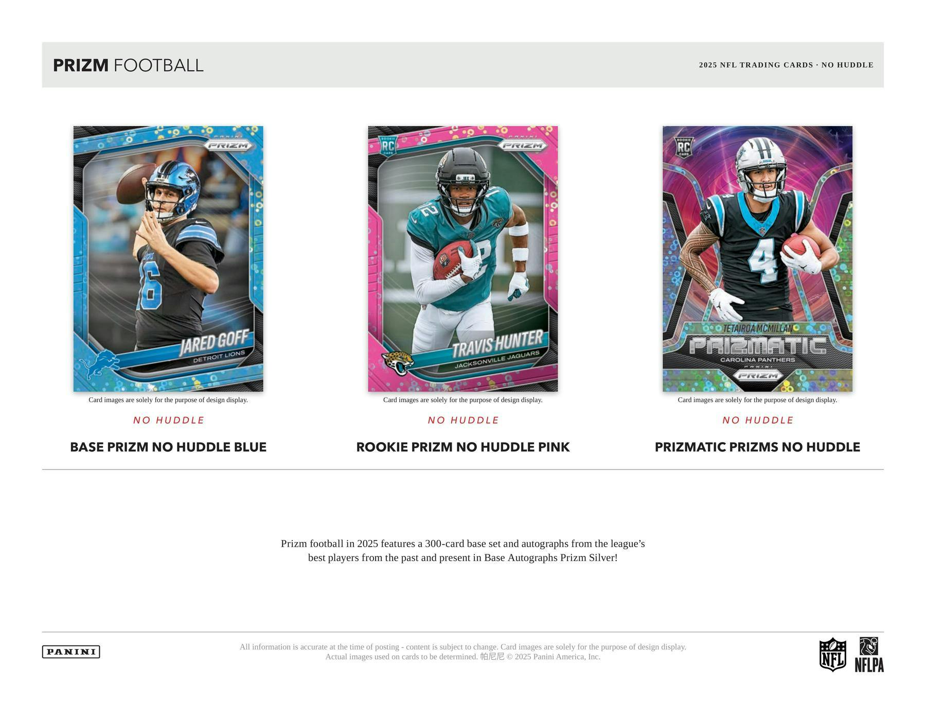 2025 Panini Prizm Football No Huddle Box (1 Auto / 4 Silver / 18 RCs) - NFL Hobby Box