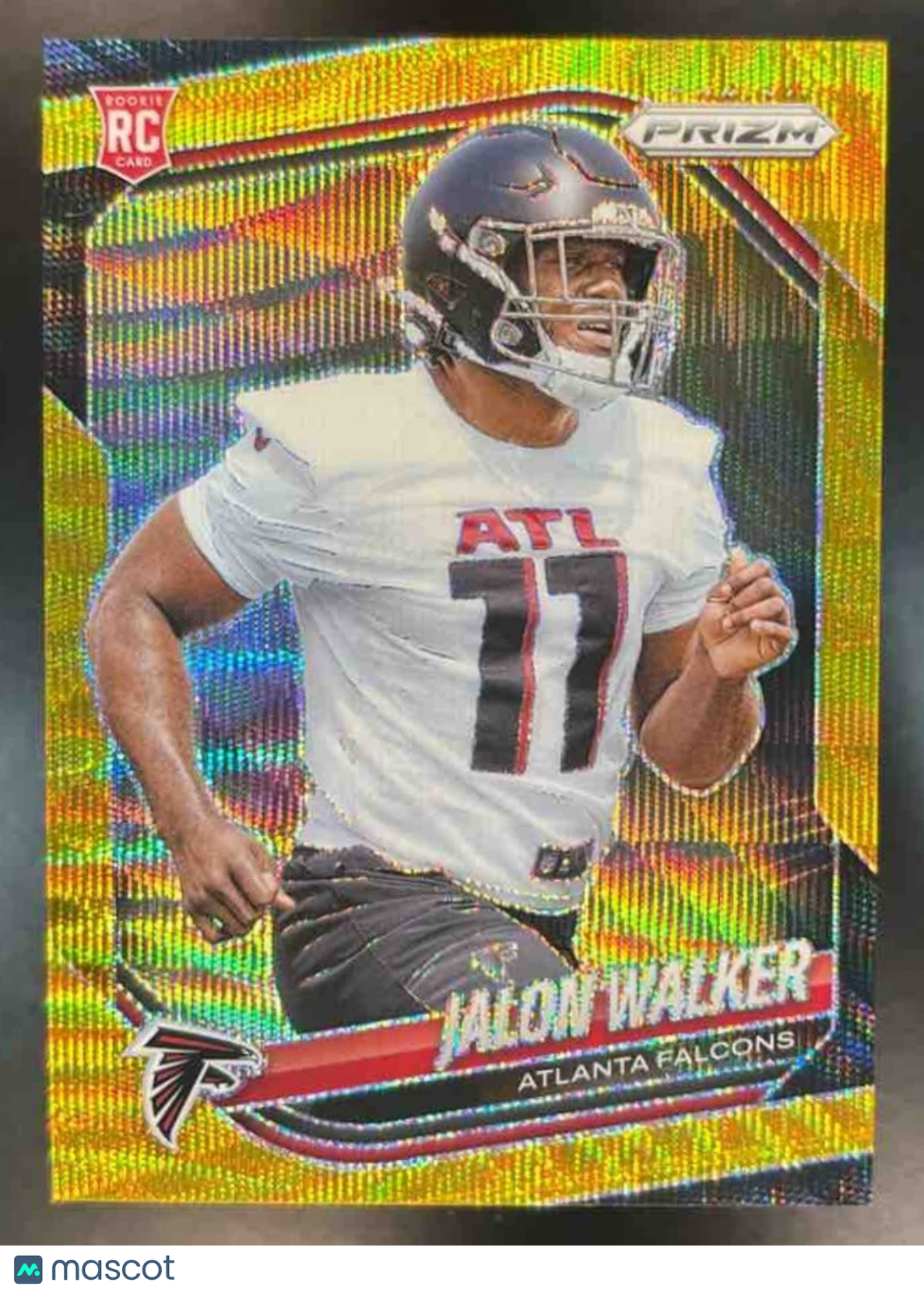 2025 Panini Prizm Jalon Walker Gold Wave /10 #398 RC Atlanta Falcons - Sports Cards
